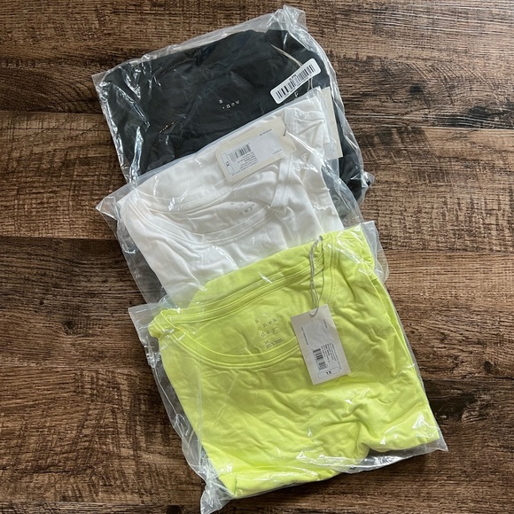 a new day Tops - NWT! A new day crew neck tank top - bundle of 3 (black, white, light green)